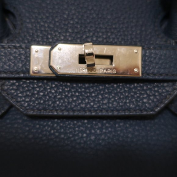 HERMES BIRKIN 35CM BLUE DE MALT CLEMENCE LEATHER PALLADIUM HARDWARE 2009 - Picture 4 of 16